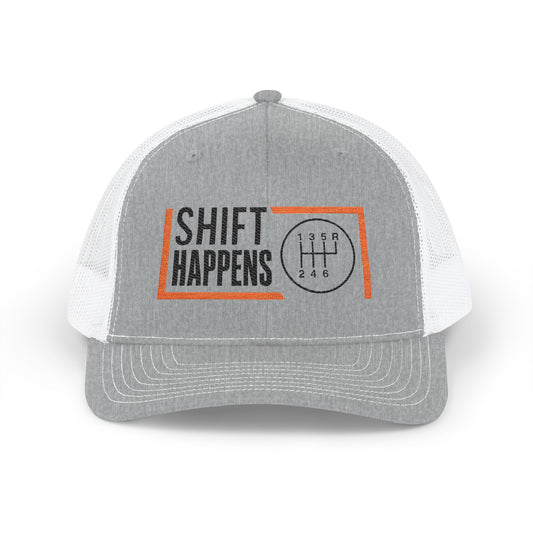 Fun Embroidered Snapback Cap for Car Lovers, Shift Happens Hat, Gift for Gearheads, Casual Style Baseball Cap, Trendy Automotive Merch