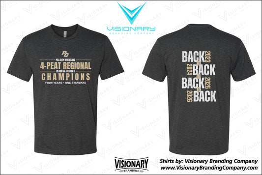 Pell City Wrestling 4-Peat Regional Champions Tee - PRESALE